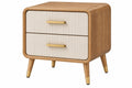 Comodino 60 x 40 x 60 cm in legno marrone e bianco con 2 cassetti stile moderno