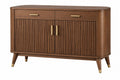Credenza 120 x 40 x 85 cm in legno color noce con ante scanalate stile moderno