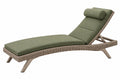 Lettino prendisole da giardino 200 x 70 cm in rattan sintetico verde con schienale reclinabile