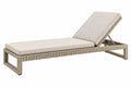 Lettino prendisole 200 x 70 cm in fibra intrecciata beige con schienale regolabile per esterno