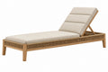 Lettino prendisole 200 x 70 cm in legno beige con schienale reclinabile per esterno