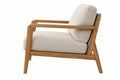 Poltrona 76 x 80 x 82 cm in legno e tessuto beige - stile moderno