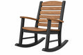 Sedia a dondolo 100 x 65 x 110 cm in legno marrone e nero con braccioli