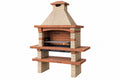 Barbecue da giardino in mattoni e pietra 120 x 70 x 220 cm - griglia regolabile stile rustico
