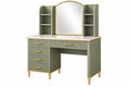 Toeletta 120 x 50 x 170 cm con specchio e cassetti in legno verde salvia stile moderno