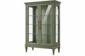 Vetrina 100 x 45 x 190 cm in legno verde con vetro - stile classico per soggiorno