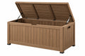 Cassapanca da esterno 120 x 60 x 63 cm in resina marrone - contenitore con coperchio sollevabile