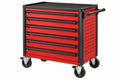 Carrello portautensili 77 x 46 x 97 cm in acciaio rosso e nero con 7 cassetti e ruote