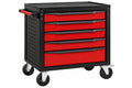 Carrello portautensili 77 x 46 x 97 cm in acciaio nero e rosso con 5 cassetti