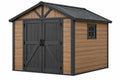 Casetta da giardino 300 x 240 x 230 cm in legno marrone e nero - deposito esterno con doppia porta