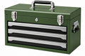 Cassetta portautensili 52 x 28 x 36 cm in acciaio verde con 3 cassetti portatile