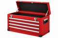 Cassetta portautensili 60 x 26 x 34 cm in metallo rosso con 5 cassetti e vano superiore